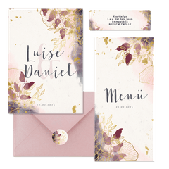 Hochzeitskarten Bohemian Zweige und Blätter