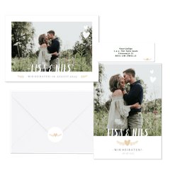 Hochzeitskartenset schlichte Fotoreihe