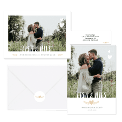 Hochzeitskartenset schlichte Fotoreihe