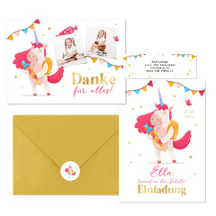 Einschulung - Unicorn pinke Mähne 