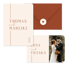 Hochzeit - Terracotta auf Beige minimalistisch T