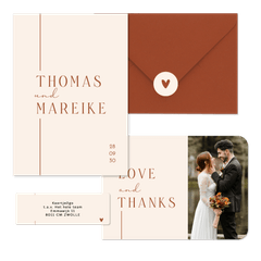 Hochzeit - Terracotta Strich auf Beige minimalistisch 