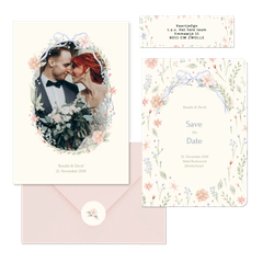 Hochzeit - Aquarell Blumenkranz mit Schleife Vintage