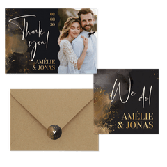 Hochzeit - Grau Gold Kleckse T
