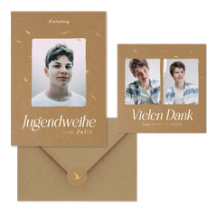 Jugendweihe - Kraft Papier mit Foto R