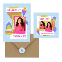 Scrapbook bunt blau T
