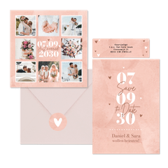 Hochzeit - Rosa Aquarell Typografie 