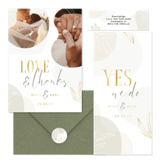 Hochzeitskartenset Boho Formen und Zweige