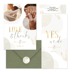 Hochzeitskartenset Boho Formen und Zweige