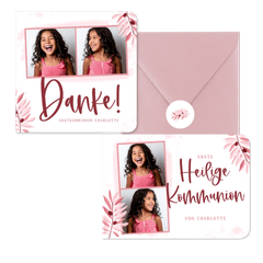 Kommunion Olivenzweige rosa T