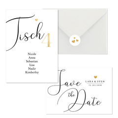 Hochzeit - Kalligrafie schwarz weiß schlicht