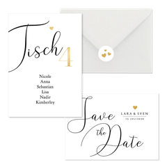 Hochzeit - Kalligrafie schwarz weiß schlicht