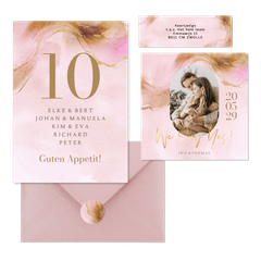 Hochzeitskartenset Bohemian Aquarell in Rosegold 