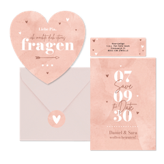 Hochzeit - Rosa Aquarell Typografie 