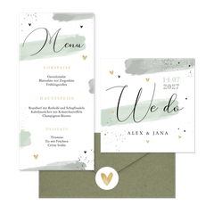 Hochzeitskartenset Aquarell & Typografie