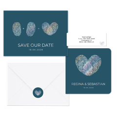 Hochzeitskartenset holografische Fingerabdrücke 