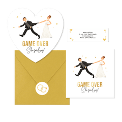 Hochzeitskartenset lustige Illustration 'Game over'