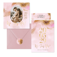 Hochzeitskartenset Bohemian Aquarell in Rosegold 