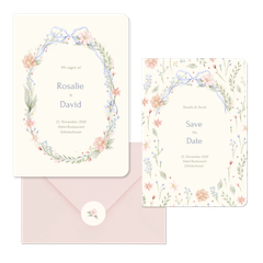 Hochzeit - Aquarell Blume Schleife Vintage M