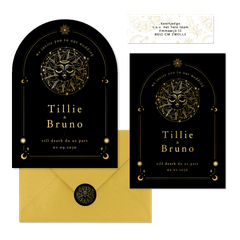 Hochzeit - Astrologie Symbole Schwarz Gold 