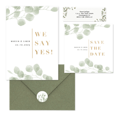 Hochzeitskartenset stilvoller Eukalyptus