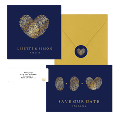 Hochzeitskartenset goldener Fingerabdruck