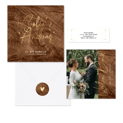 Hochzeit - Goldschrift auf Holz