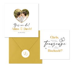 Hochzeitskartenset schlichter Schriftzug in Handschrift