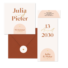 Hochzeit - Moderne Bogenformen grafisch Orange Pastell