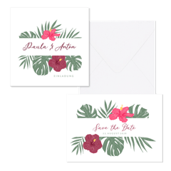 Hochzeitskartenset Papeterie mit Hibiskus