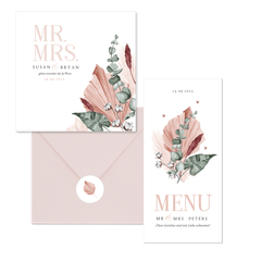 Hochzeitskartenset stilvolle Trockenblumen