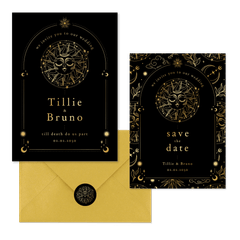Hochzeit - Astrologie Symbole Schwarz Gold 