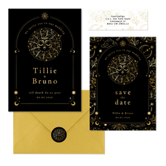 Hochzeit - Astrologie Symbole Schwarz Gold 