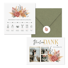 Hochzeitskartenset Bohemian Flowers