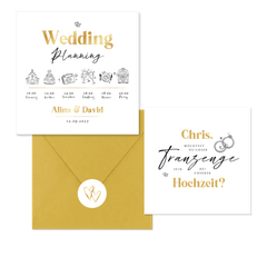 Hochzeitskartenset schlichter Schriftzug in Handschrift