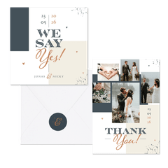 Hochzeitskartenset grafische Farbflächen