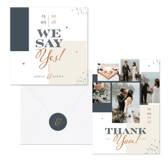 Hochzeitskartenset grafische Farbflächen