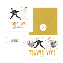 Hochzeitskartenset lustige Illustration 'Game over'