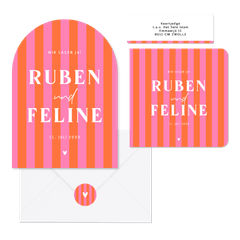 Hochzeit - Colorblocking Streifen rosa-orange