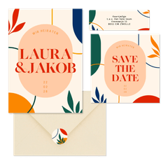 Hochzeitskartenset moderne Formen Abstrakt