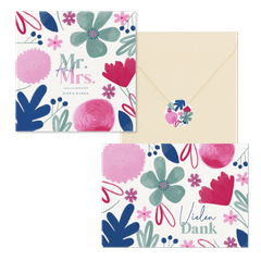 Hochzeitskartenset Aquarellblumen