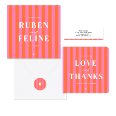 Hochzeit - Colorblocking Streifen rosa-orange