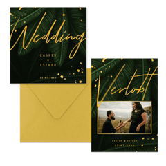 Hochzeitskartenset dunkelgrüner Dschungel