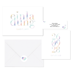 Hochzeitskarten holografische Typographie