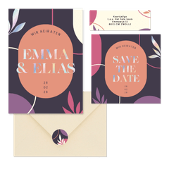 Hochzeitskartenset Abstrakt Holografischer Text