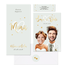 Hochzeitskartenset Lustige Porträts mit eigenen Fotos