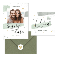 Hochzeitskartenset Aquarell & Typografie