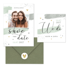 Hochzeitskartenset Aquarell & Typografie