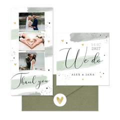 Hochzeitskartenset Aquarell & Typografie