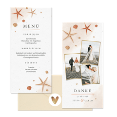 Hochzeitskartenset Seesterne und Sand